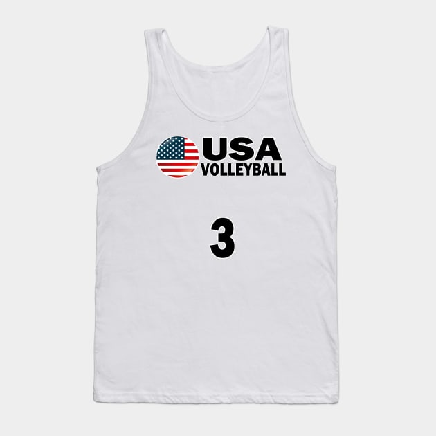 USA Volleyball #3 T-shirt Design Tank Top by werdanepo